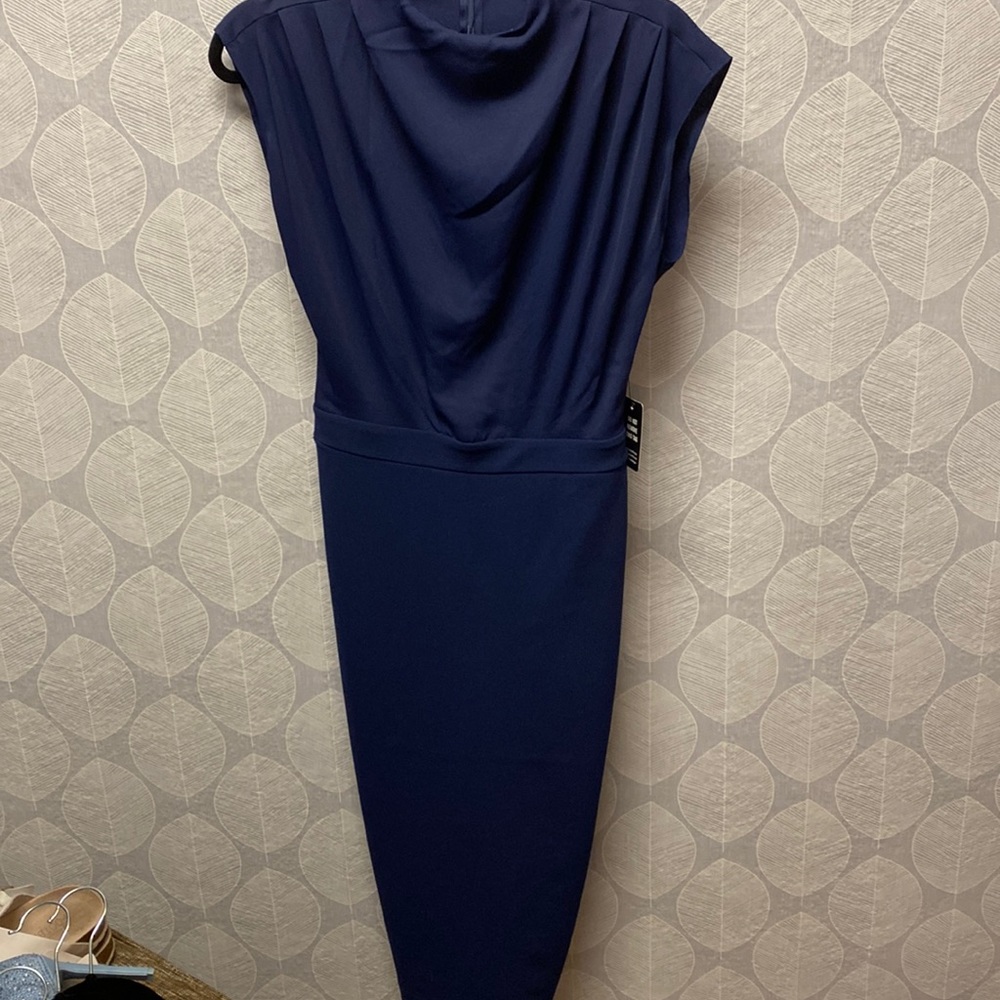 Navy pencil skirt dress